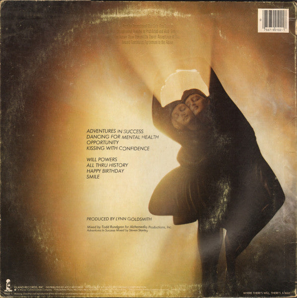 Image of Back Cover of LP - G+/VG - WILL POWERS, Dancing For Mental Health (Island Records; 90102-1, US 1983, Inner, Specialty Pressing), Strong VG, hairlines. Notch cut, edge and ring wear, heavy creasing.,  - 4346326S