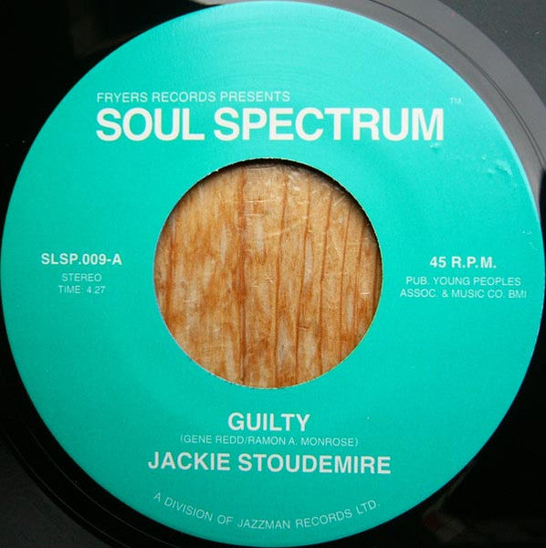 Image of Front Cover of 5124103E: 7" - JACKIE STOUDEMIRE, Guilty / Dancing (Soul Spectrum; SLSP.009, UK 2012) Lightest of marks.  /VG+