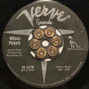 Image of Front Cover of 5124107E: 7" - WILSON PICKETT, My Heart Belongs To You/ Let Me Be Your Boy (Verve Records; VK 10378, US 1965 Reissue) Lots of marks on vinyl. Light background clicks on A side/ B side plays very well.  /G+