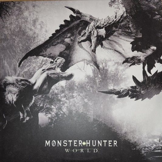 Image of Front Cover of 5114304C: 2xLP - TADAYOSHI MAKINO / AKIHIKO NARITA (2) / YUKO KOMIYAMA / MASATO KOUDA / ZHENLAN KANG, Monster Hunter: World (Deluxe Double Vinyl) (Laced Records; LMLP141S, UK & US 2024 Reissue, 2 Inners, Blue & mustard vinyl)   EX/VG+