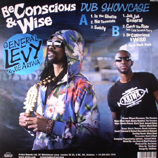 Image of Back Cover of 5114340C: LP - GENERAL LEVY & JOE ARIWA, Be Concious & Wise Dub Showcase (Ariwa; ARILP270, UK 2017) Strong VG - some light storage marks.  VG+/VG