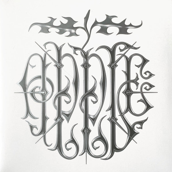 Image of Front Cover of LP - VG+/VG+ - A. G. COOK, Apple (PC Music; PC0APPLE, Worldwide 2021, Embossed Gatefold Sleeve, Booklet, Poster), , Double embossed gatefold sleeve with metallic ink.Each side concludes with a bonus track not listed on the release preceded by a short burst of silence (possibly with added vinyl crackle sound effects). Side A contains a completely new track followed by ambience while Side B contains a short distorted snippet of  Lifeline  followed by a distorted instrumental version o