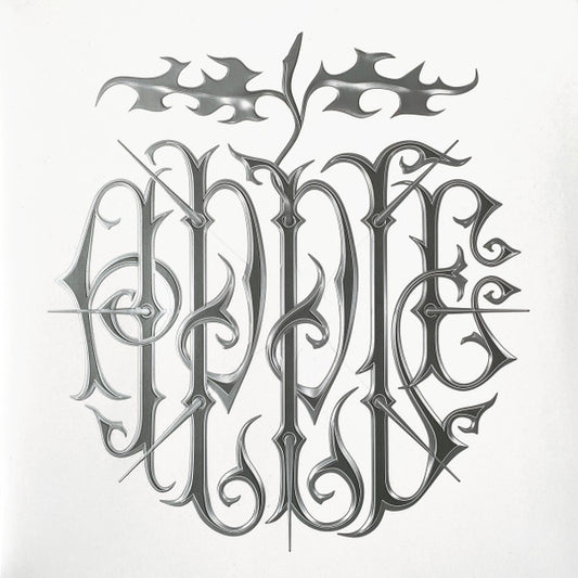 Image of Front Cover of LP - VG+/VG+ - A. G. COOK, Apple (PC Music; PC0APPLE, Worldwide 2021, Embossed Gatefold Sleeve, Booklet, Poster), , Double embossed gatefold sleeve with metallic ink.Each side concludes with a bonus track not listed on the release preceded by a short burst of silence (possibly with added vinyl crackle sound effects). Side A contains a completely new track followed by ambience while Side B contains a short distorted snippet of  Lifeline  followed by a distorted instrumental version o