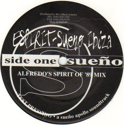 Image of Front Cover of 5144101S: 12" - ESPIRIT, Sueno Ibiza (Sueno; SUENO 1, UK 1995)   /VG