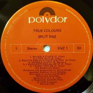 Image of Label Cover of 5114318C: LP - SPLIT ENZ, True Colours (Polydor; ENZ 1, New Zealand 1980, Purple Cover) Edge Wear  VG/VG