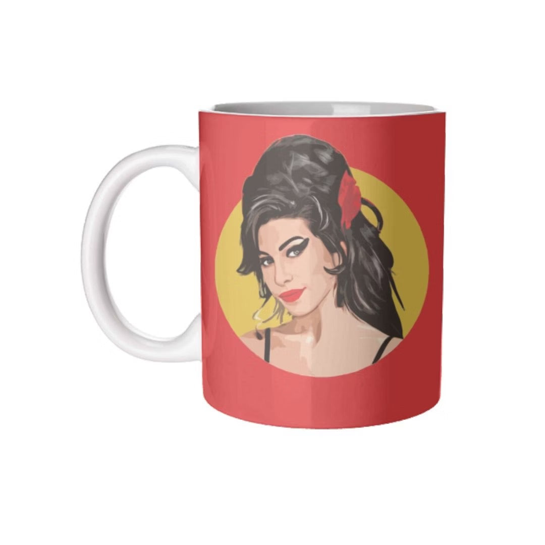 Image of Front Cover of 5114382C: Accessories - AMY WINEHOUSE, Red Mug (, UK 2024, White Mug With Colour Print)   NEW/NEW