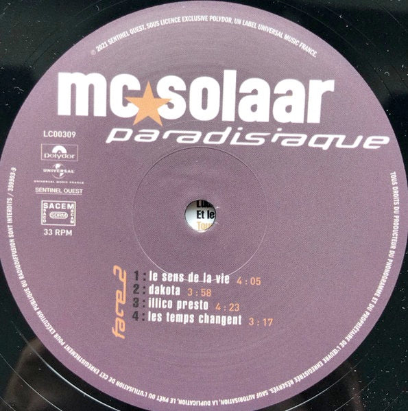 Image of Label Cover of 5114430C: 3xLP - MC SOLAAR, MC Solaar / Paradisiaque (	Polydor; 359903-7, 	France 2021, 3 Inners)   NEW/NEW