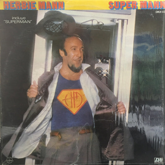 Image of Front Cover of 5114370C: LP - HERBIE MANN, Super Mann (Atlantic; GWEA - 5336, Mexico 1979) Record lightly fogged. Sleeve has laminate coming away on both sides. Opening rough and worn, so are corners; creasing too  VG/VG