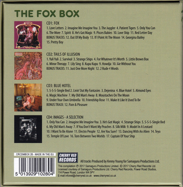 Image of Back Cover of 5134069E: 4xCD - FOX, The Fox Box (Cherry Red; CRCDMBOX 28, UK 2017, Box Set)   VG+/VG+