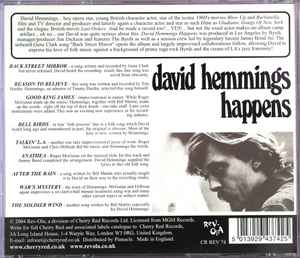 Image of Back Cover of 5134140E: CD - DAVID HEMMINGS, Happens (Rev-Ola; CR REV 074, UK 2004, Jewel Case)   VG+/VG+