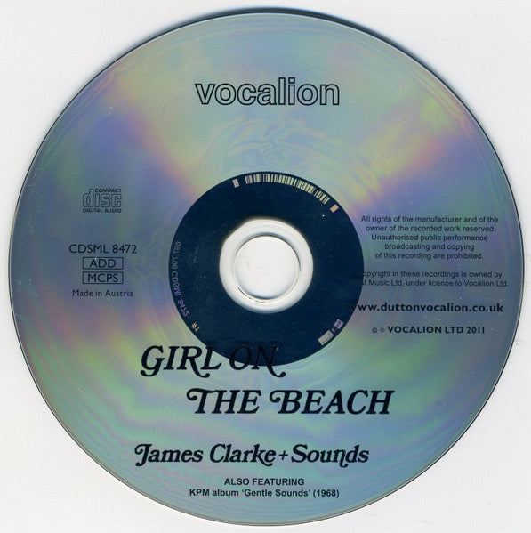 Image of Label Cover of 5134145E: LP - JAMES CLARKE, Girl On The Beach & KPM Library Gentle Sounds (Vocalion; CDSML 8472, UK 2011, Jewel Case, Booklet)   VG+/VG+