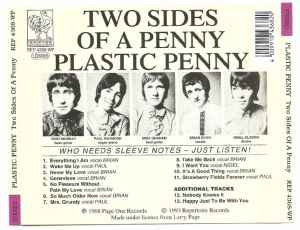 Image of Back Cover of 5134147E: CD - PLASTIC PENNY, Two Sides Of A Penny (Repertoire Records; REP 4368-WP, Germany 1993, Jewel Case)   VG+/VG+