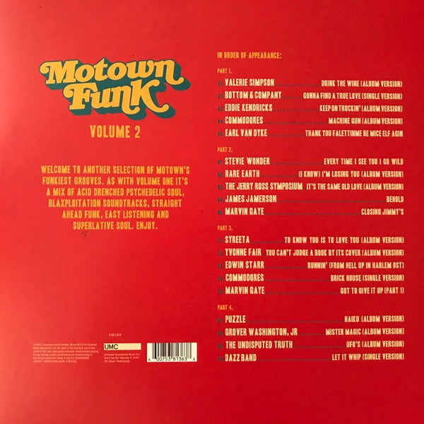 Image of Back Cover of 5134182E: LP - VARIOUS, Motown Funk Volume 2 (UMC; 5381363, UK & Europe 2018, Gatefold)   NEW/NEW