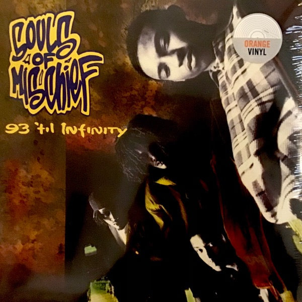 Image of Front Cover of 2xLP - NEW/NEW - SOULS OF MISCHIEF, 93 'Til Infinity (Legacy; 19658853611, Europe 2024 Reissue, Orange Vinyl), , "93 'Til Infinity" by Souls of Mischief is a classic hip-hop album, released in 1993. The album showcases the group's witty lyricism, smooth flows, and jazzy beats. The title track, "93 'Til Infinity," is a timeless anthem that epitomizes the golden age of hip-hop. The album also features tracks like "That's When Ya Lost" and "Never No More" that showcase the group's story