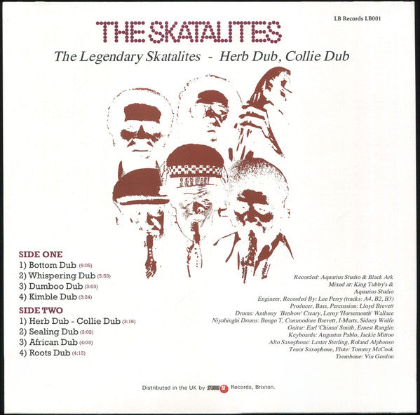 Image of Back Cover of 5154174S: LP - THE SKATALITES, Herb Dub - Collie Dub (LB Records; LB 001, UK 2024)   NEW/NEW