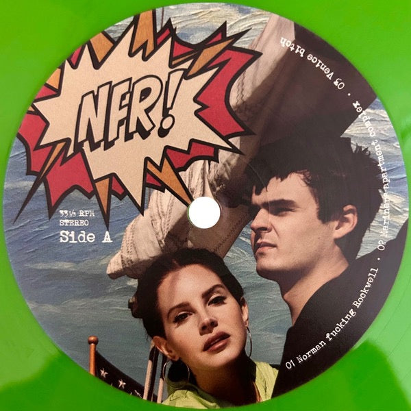 Image of Label Cover of 5114559C: 2xLP - LANA DEL REY, Norman Fucking Rockwell! NFR! (Polydor; 0806831, Europe 2019, Gatefold, 2 Inners, Lime Green Vinyl. Alternative Cover.) M1/MPO19130038  M2/MPO19130965MPO 19129460M2/MPO19130600  EX/VG+