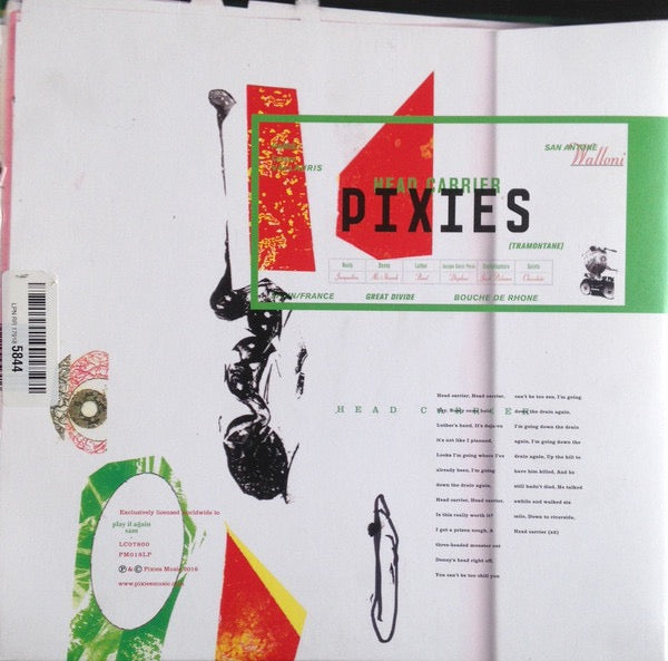 Image of Back Cover of 5214003C: LP - PIXIES, Head Carrier (Pixies Music; PM018LP, UK, Europe & US 2016, Gatefold with LPX sticker over barcode, Inner, NO Slipmat)   VG+/VG