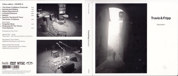 Image of Back Cover of 5214058C: 2xCD - TRAVIS & FRIPP, Discretion (Panegyric; GYRSP2, Europe 2014 Reissue, Double Digipak)   VG+/VG+