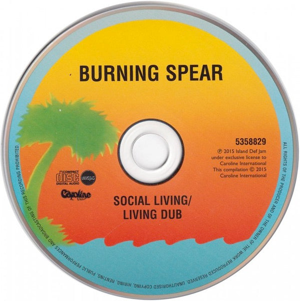 Image of Label Cover of CD - VG+/VG+ - BURNING SPEAR, Social Living / Living Dub (Caroline Records; 5358829, UK 2015 Reissue, Jewel Case), ,  - 4216660C