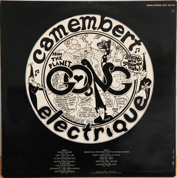 Image of Back Cover of 5224076E: LP - GONG, Camembert Electrique (BYG Records; 529.353, France , Laminated Gatefold Sleeve, 2 Inserts, 2nd BYG pressing)   VG/VG