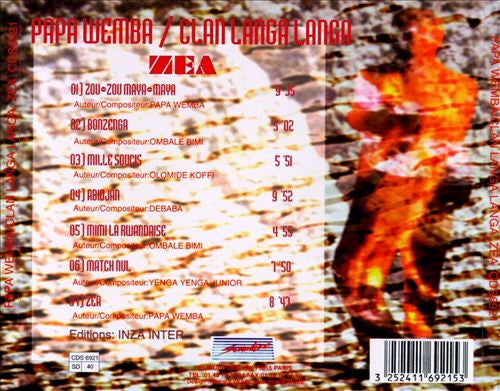 Image of Back Cover of 5234208E: CD - PAPA WEMBA / CLAN LANGA LANGA, Zea (Inza-Inter; CDS 6921, France 1999, Jewel Case, Inner)   EX/EX