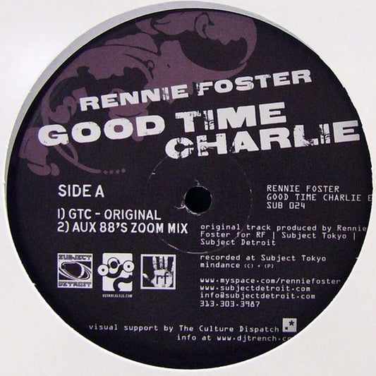 Image of Front Cover of 5224145E: 12" - RENNIE FOSTER, Good Time Charlie EP (Subject Detroit ; SUB 024, US 2008)   /VG+