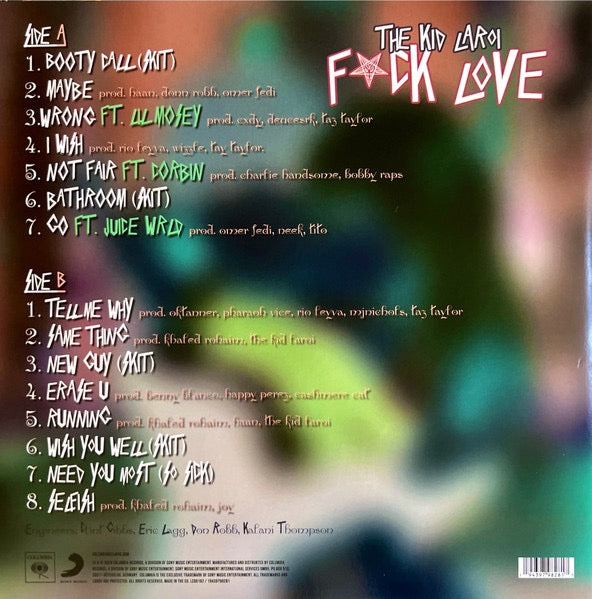 Image of Back Cover of LP - VG+/VG+ - THE KID LAROI, F*CK LOVE (Columbia; 19439798281, Europe 2021, Inner), ,  - 4925034E