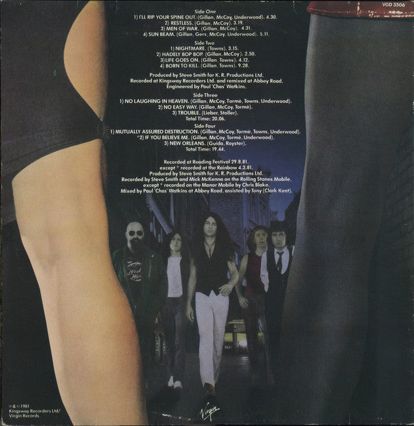 Image of Back Cover of 0115191C: 2xLP - GILLAN, Double Trouble (Virgin; VGD 3506, UK 1981, Gatefold) Edge Wear  VG/VG+