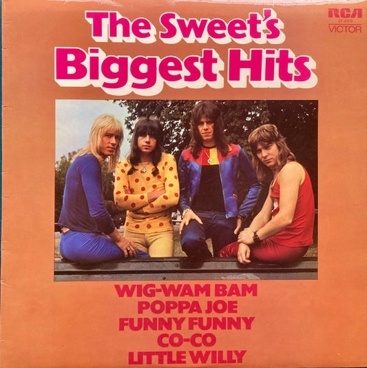 Image of Front Cover of 0115229C: LP - THE SWEET, The Sweet's Biggest Hits (RCA Victor; SF 8316, UK 1972, Laminated Front Sleeve, Stamped Runouts)   VG/VG