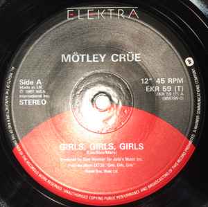 Image of Label Cover of 0115252C: 12" - M TLEY CR E, Girls Girls Girls (Elektra; EKR 59 T, UK 1987, Picture Sleeve)   VG/VG