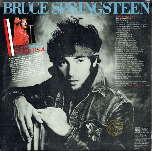 Image of Back Cover of 0125217E: LP - NORTHERN LIGHTS (CANADIAN ALL STARS) / BRUCE SPRINGSTEEN, Tears Are Not Enough / Born In The U.S.A. (CBS; 51.089, Brazil 1985, Promo, Picture Sleeve)   VG+/VG