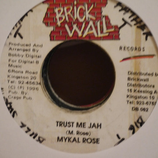 Image of Front Cover of 0115315C: 7" - MICHAEL ROSE, Trust Me Jah (Brickwall Records; DB 062, Jamaica 1996)   /VG+
