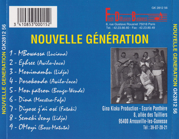 Image of Back Cover of 0135241E: CD - NOUVELLE GENERATION DE LA REPUBLIQUE DEMOCRATIQUE DU CONGO, Dans Porokondo Zipompa-Pompa (Gina Kiaku Production; GK 2812 56, France , Jewel Case, Inner)   EX/EX