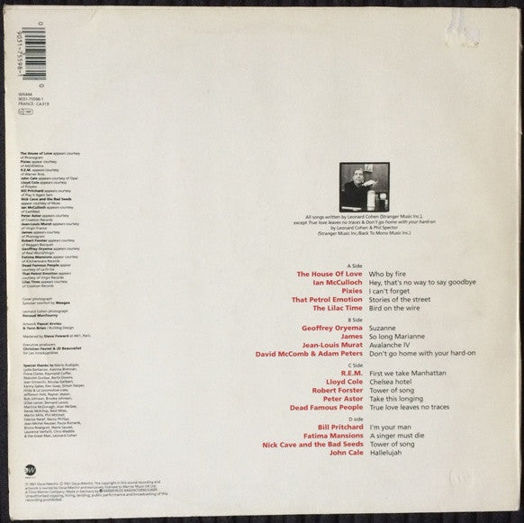 Image of Back Cover of 0225094E: 2xLP - VARIOUS, I'm Your Fan: The Songs Of Leonard Cohen By... (EastWest; WX444, Europe 1991)   VG+/VG+