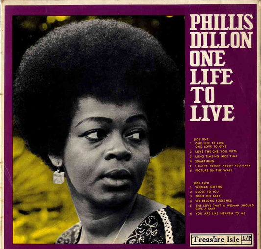 Image of Front Cover of 0215140C: LP - PHYLLIS DILLON, One Life To Live (Trojan Records; TRLS 41, UK 1972, Laminated Front Sleeve) Glossy vinyl with a couple of long light marks and a few hairlines. Clean labels and plays well with minimal surface noise, Sleeve is shiny and fully intact, has 'good' written on sleeve, light laminate bubbling and some ring wear to rear of sleeve. All in all nice copy  VG/G+