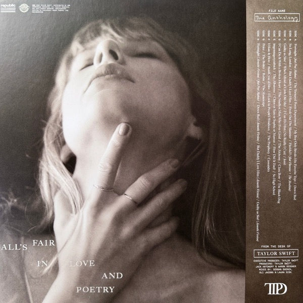 Image of Back Cover of 0235083E: 4xLP - TAYLOR SWIFT, The Tortured Poets Department (The Anthology) (Republic Records; 602468003496, Europe 2024, Clear Marbled Vinyl, Grey Marbled Translucent Vinyl, Dark Grey Marbled Translucent Vinyl, Dark Grey Marbled Translucent Vinyl)   NEW/NEW