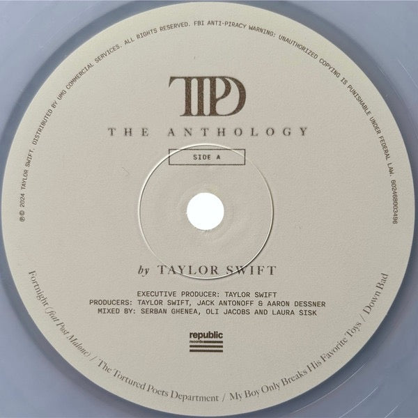 Image of Label Cover of 0235083E: 4xLP - TAYLOR SWIFT, The Tortured Poets Department (The Anthology) (Republic Records; 602468003496, Europe 2024, Clear Marbled Vinyl, Grey Marbled Translucent Vinyl, Dark Grey Marbled Translucent Vinyl, Dark Grey Marbled Translucent Vinyl)   NEW/NEW