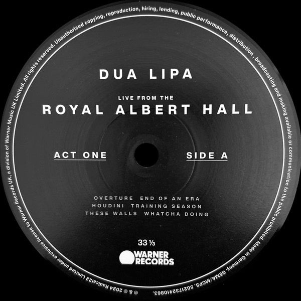 Image of Label Cover of 0235084E: 2xLP - DUA LIPA, Live From The Royal Albert Hall (Warner Records; 5021732410863, Europe 2024, Die Cut Sleeve, Booklet)   NEW/NEW