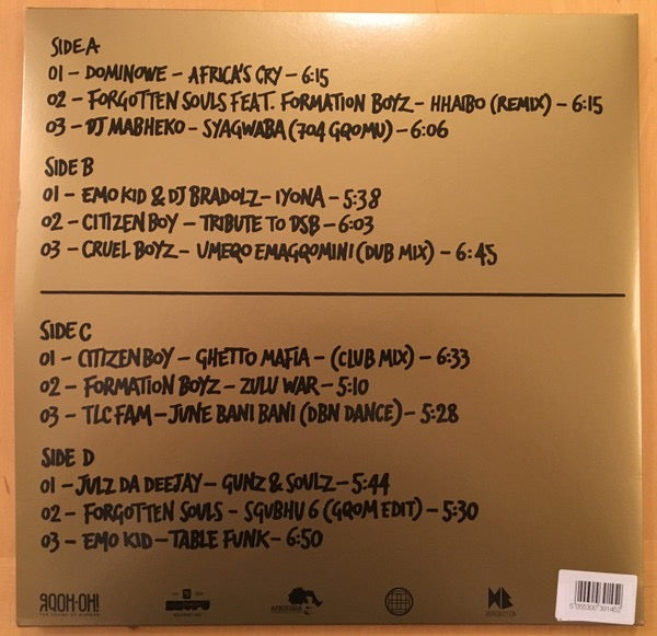 Image of Back Cover of 0234100E: 2x12" EP - VARIOUS, Gqom Oh! The Sound Of Durban Vol. 1 (Gqom Oh!; GQOM002R, South Africa 2016 Reissue, Compilation, Repress)   NEW/NEW