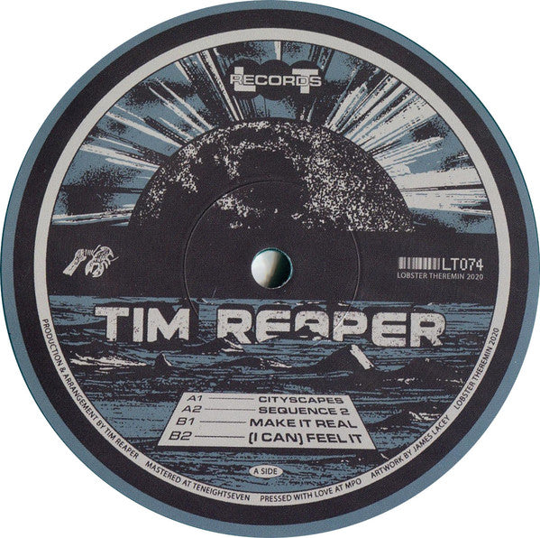Image of Front Cover of 12" - /VG+ - TIM REAPER, Cityscapes EP (Lobster Theremin; LT074, UK 2021 Reissue, Blue Vinyl), , A1		CityscapesA2		Sequence 2B1		Make It RealB2		(I Can) Feel It - 4216479C