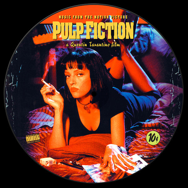 Image of Front Cover of 0245159S: LP - VARIOUS, Pulp Fiction (Music From The Motion Picture) (Universal Music Group International; 00600753454619, Europe 2013 Reissue, Clear Plastic Sleeve, Picture Disc, Remastered) SEALED.  EX/EX