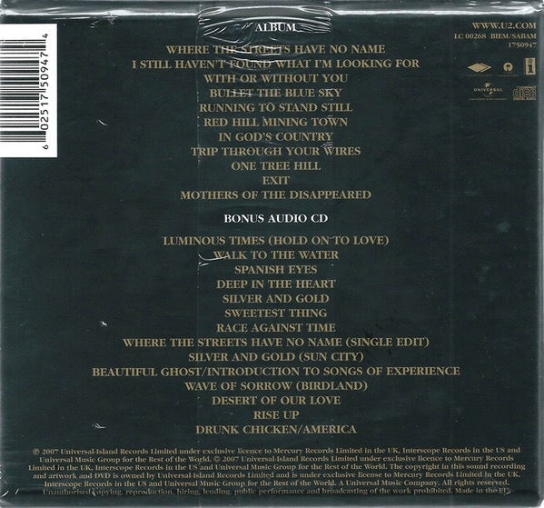 Image of Back Cover of 4915246C: 2xCD - U2, The Joshua Tree (Mercury Music Group; 1750947, UK & Europe 2007 Reissue, Book Sleeve In Slipcase)   VG+/VG