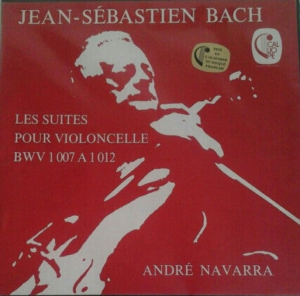 Image of Front Cover of 0245186S: 3xLP - JEAN S BASTIEN BACH - ANDR  NAVARRA, Les Suites Pour Violoncelle BWV 1007 A 1012 (Calliope; 164143, France 1978, Box Set, Insert) Disc 1 Side A Has Light Mottling, Doesn't Affect Play  VG/VG