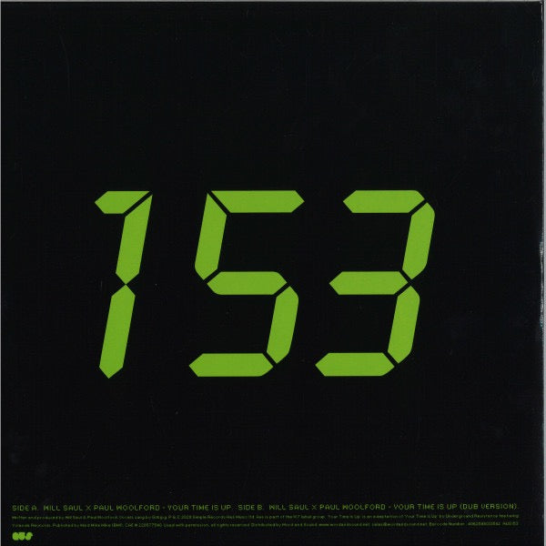 Image of Back Cover of 0235104E: 12" - WILL SAUL X PAUL WOOLFORD, Your Time Is Up (Aus Music; AUS153, UK 2020, 33   RPM)   NEW/NEW