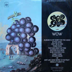 Image of Front Cover of LP - VG/G - MOBY GRAPE, Wow (CBS Orange (33 1/3 On Label); 63271, UK 1968, Laminated Sleeve, Mono), Lots of light marks and hairlines, Some scratches to sleeve laminate,  - 2716370C