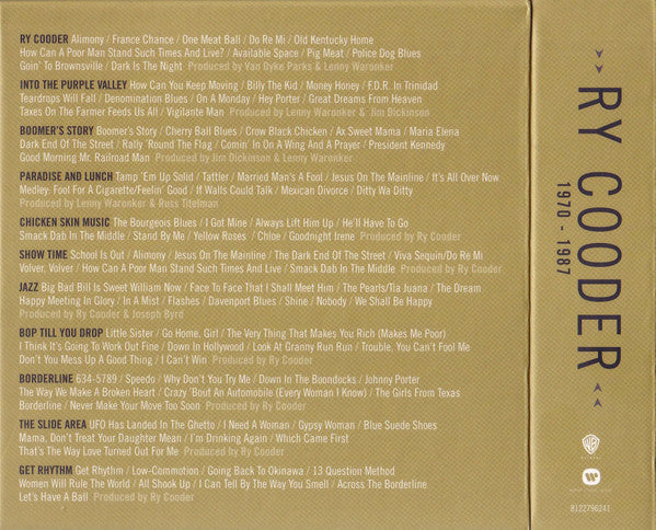 Image of Back Cover of 0215413C: 11xCD - RY COODER, 1970 - 1987 (Warner Bros. Records; 8122796241, Europe 2013, Box Set)   VG+/VG+