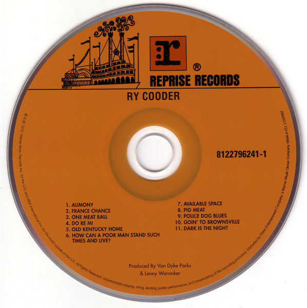 Image of Label Cover of 0215413C: 11xCD - RY COODER, 1970 - 1987 (Warner Bros. Records; 8122796241, Europe 2013, Box Set)   VG+/VG+