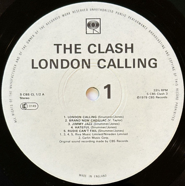 Image of Label Cover of 0245230S: LP - THE CLASH, London Calling (CBS; CBS CLASH 3, UK 1979, 2 Inners, "18 Track Double Album  5 R.R.P." hype sticker on cover, "Train In Vain" only listed in runout etching on side D) Lovely LPs, inners and cover, with original hype sticker, very minor bottom corner bump, record shop price sticker on front cover  VG+/VG+