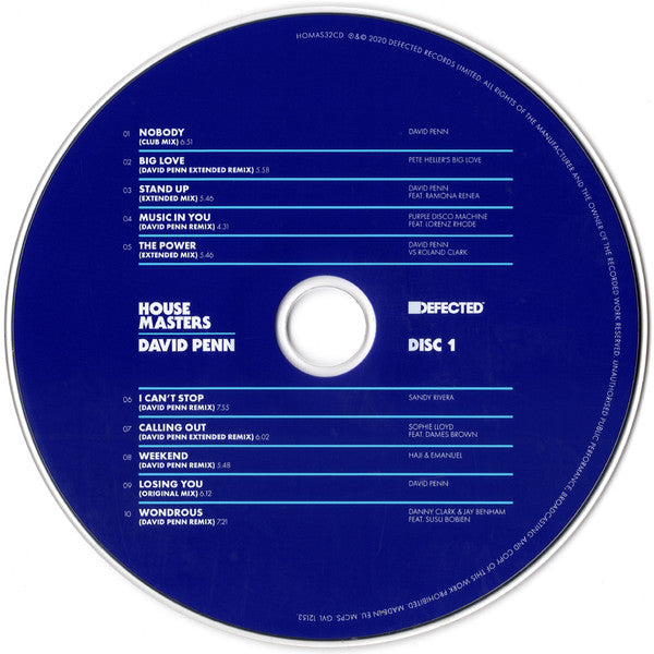 Image of Label Cover of 0235219E: 2xCD - DAVID PENN, House Masters (Defected; HOMAS32CD, UK 2020, Gatefold Card Sleeve)   EX/VG+