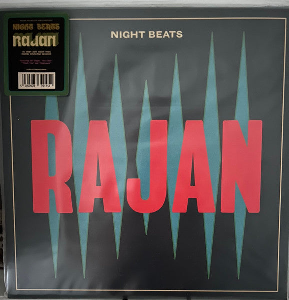 Image of Front Cover of LP - VG+/VG+ - NIGHT BEATS, Rajan (Fuzz Club Records; FC201, Europe 2023, Inner, Green Vinyl), Still In Outer Plastic With Hype Sticker,  - 0225376E